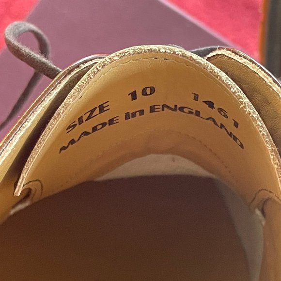 Dr. Marten's 1461 tan Boanil Brush men's shoes Made in England - Picture 5 of 10